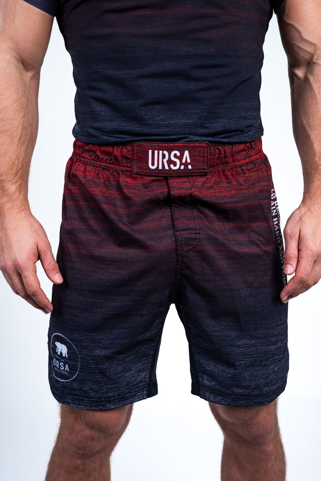 BJJ Grappling shorts redgray Ursa Fight and Fitness